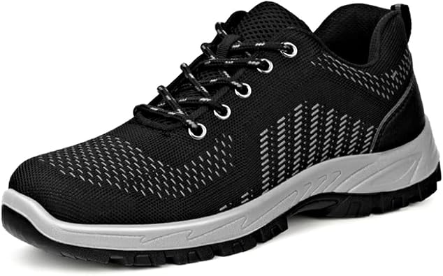 Qunqene Safety Shoes, Work Shoes, Sneakers, Mens, Womens, Steel Toe, JIS Standard, H Type, Prevention, Lightweight, Anti-Slip, Oil-Resistant, Soft, Breathable, Shock Absorbing, No Fatigue, Work