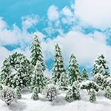 Skylety 70 Pieces Model Trees 1.2-6.3 Inch Mixed Miniature Toy Trees Diorama Supplies Fake Plants for Train Scenery Architecture DIY Crafts, Building Model Scenery Landscape Natural Green(Novel)