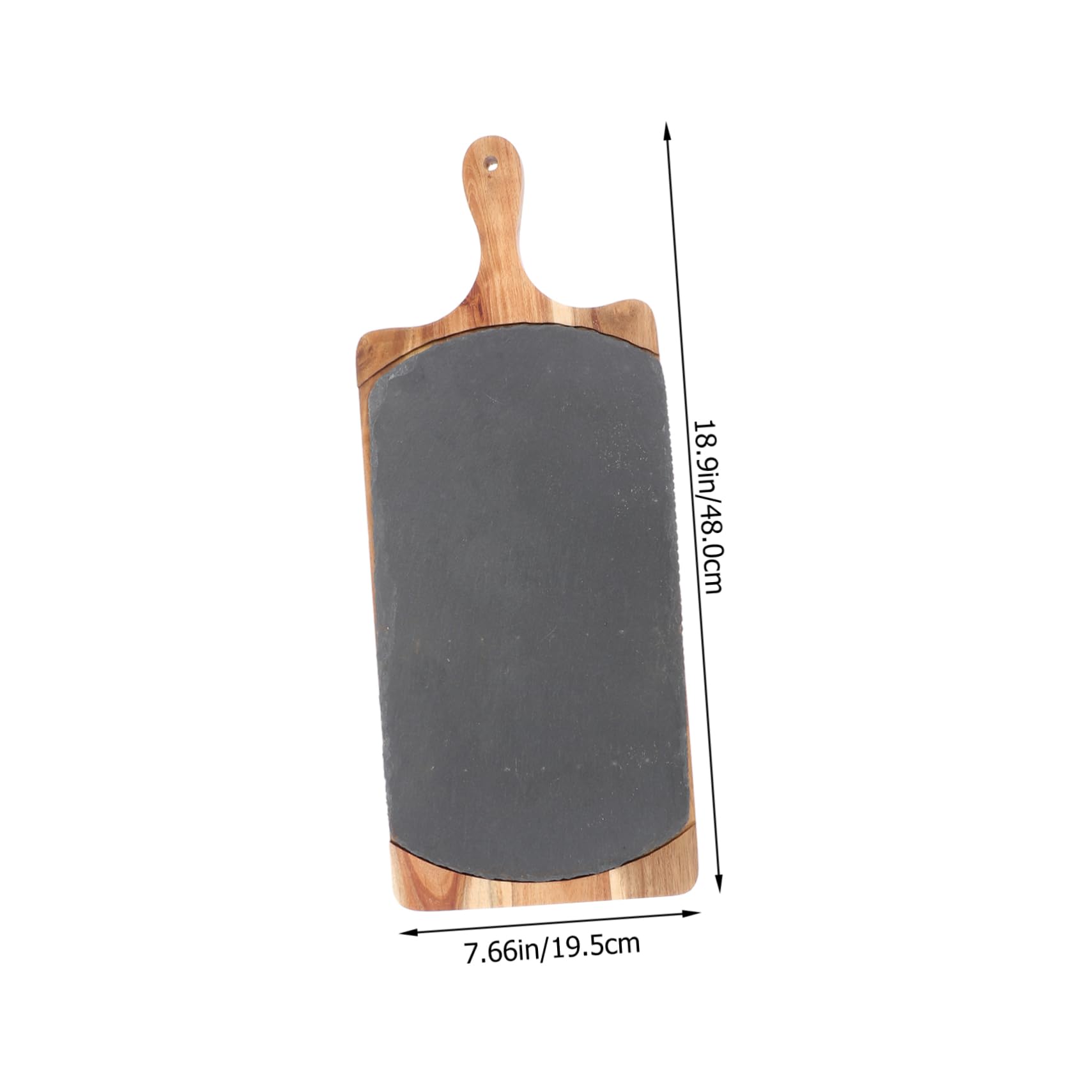 LABRIMP Plato para Servir de Madera Maciza Estilo Roca Japonés Negro
