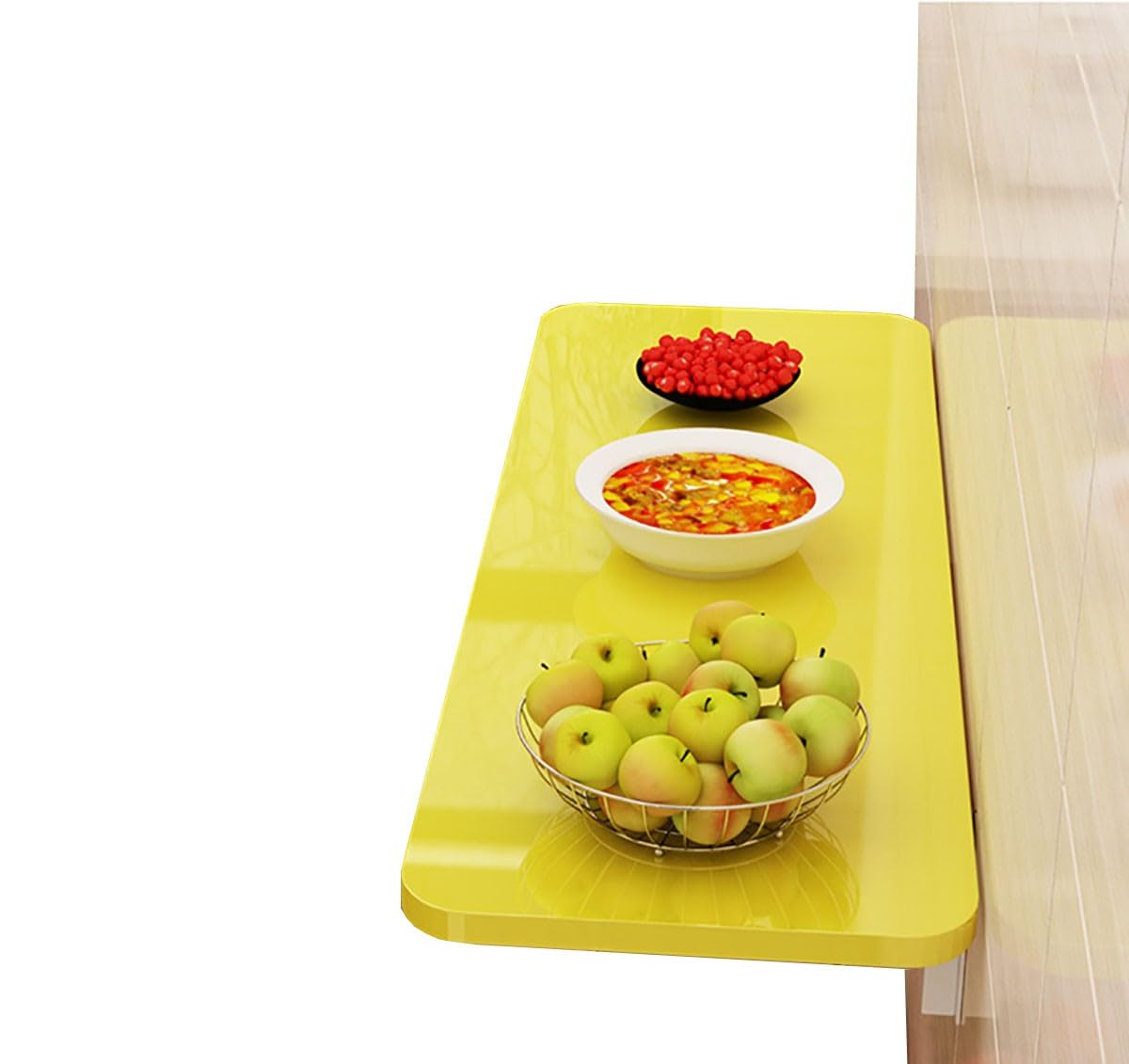 GDMDPTE Wall Mounted Folding Table - Drop Leaf Wall Desk for Kitchen Dining & Laundry - Space-Saving Foldable Shelf & Computer Workstation - Versatile Wall-Mounted Solution