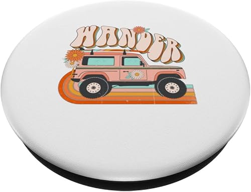 Miniatura 2 de Fun Old School Wander SUV Explore Retro Verano Novedad Regalo PopSockets intercambiables PopGrip