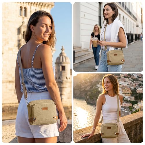 Image of Anti Theft Crossbody Bag for Women, RFID Blocking Travel Purse Slash Proof | CHUNLI Pickpocket Proof Crossbody Bags, Travel Purse Bag with Lockable Zippers & Slash Resistant Strap