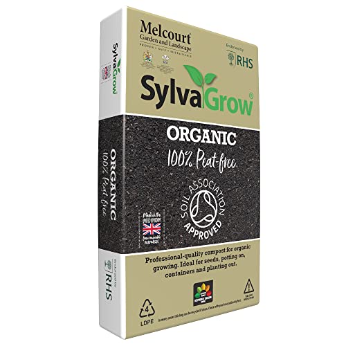 Sylvagrow 100% Peat Free Eco Friendly Organic Multipurpose Garden Compost | Organic Fertilizers Seaweed Meal | Soil Association Approved | Wide Range of Uses | RHS Endorsed | New 40lt