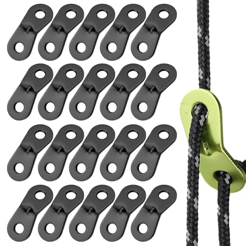ZORVUJI 20PCS Ajustador de Cuerda de Aleación de Aluminio, Tensores de Cuerda para Tienda de Campaña, Fuerte y Duradero, Mejora la Estabilidad de la Tienda, para Camping y Senderismo