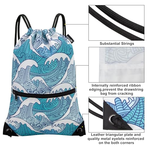 Image of HOLYLUCK Drawstring Backpack Bag Sport Gym Sackpack