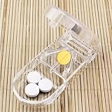 Cortador de Pastillas Portátil, para Medicamentos, Corta Pastillas de Precisión en 4 Trozos, Abrazadera en V para...