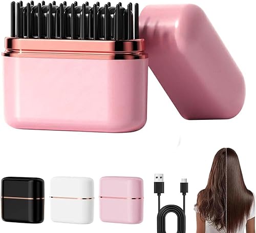 Miniatura 9 de Mini alisador de pelo, cepillo alisador de pelo inalámbrico portátil actualizado 2026 para mujeres, peine alisador recargable con 3 temperaturas y