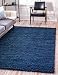 Unique Loom Solo Solid Shag Collection Modern Plush Navy Blue Area Rug (4' 0 x 6' 0)