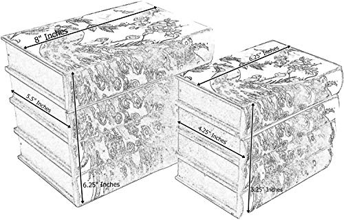 Bellaa Boho Decorative Bookends Holder Stoppers Heavy Duty Non Skid Bookshelf Shelves Dividers Hidden Secret Storage Box Peacock Birds Retro Vintage Old Antique Office Library Bohemian Home Decor #TOP4