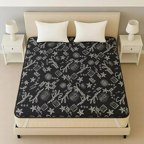 Image of PVC Waterproof Mattress Protector | 100% Waterproof Fitted Bed Cover | Soft, Breathable & Hypoallergenic | Protects Against Spills, Sweat, Dust & Stains | (Signature Black, 72 inchx72 inch)