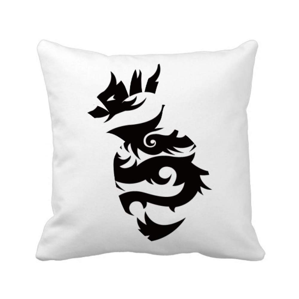 Coussin dragon animal art grain silhouette ananas carré lin