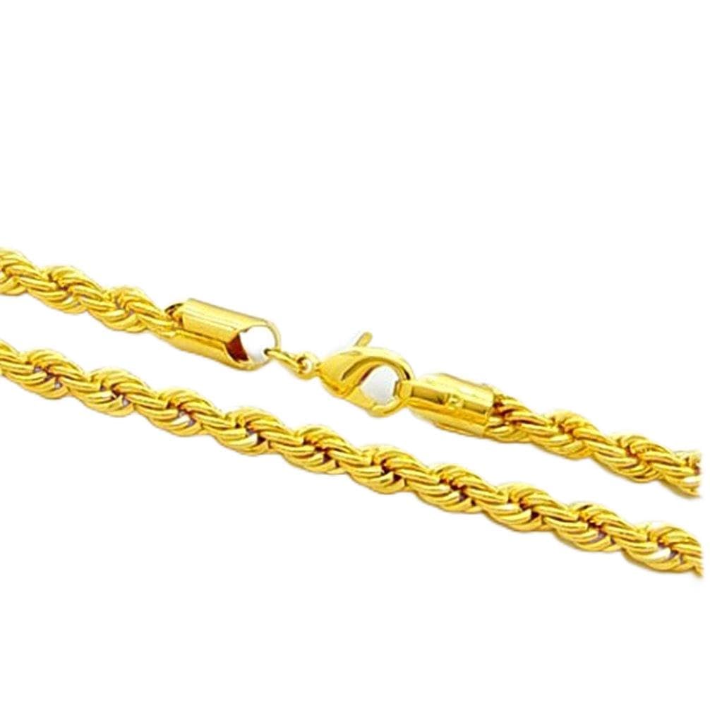 HsTYP Gold Chain Rope Necklace, Stunning Real 24K Overlay High End
