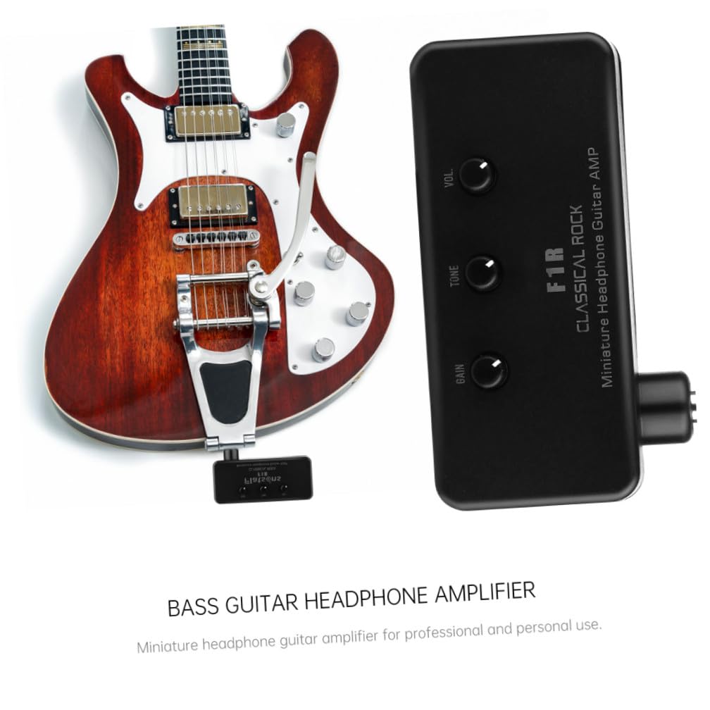 ibasenice Miniatur-gitarrenverstärker Mit Kopfhörer Kompakter Tragbarer Bass-gitarrenverstärker Gitarren Ukulelen Plug-and-Play Aus Hochwertigem Aluminium Und Abs-Kunststoff