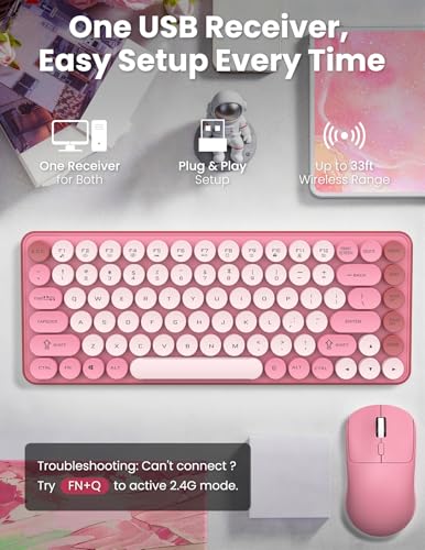 Teclado y mouse inalámbricos con conexión dual Bluetooth y USB para PC portátil 4