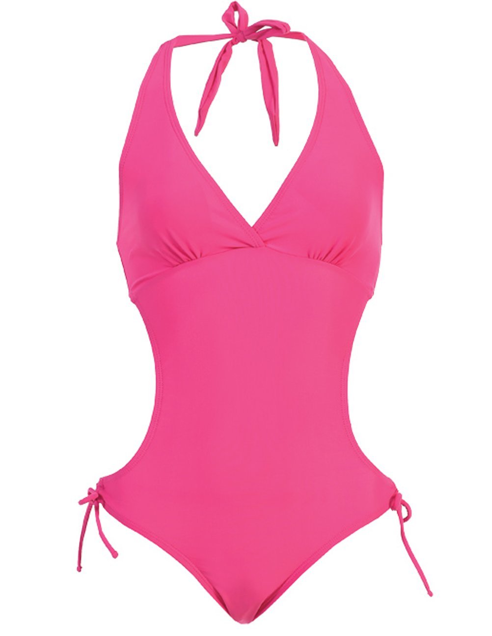 1 Piece Curved Waist Halter Monokini Swimsuit