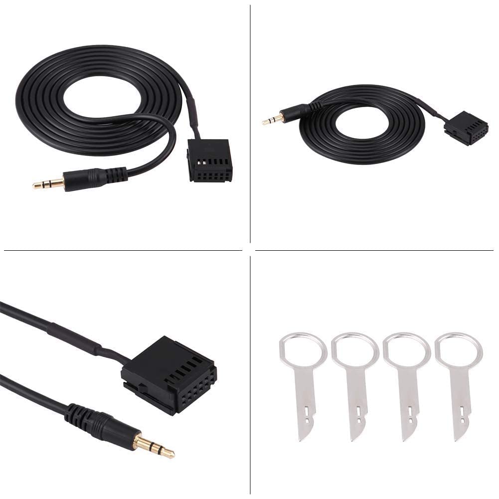 Aramox Cavo Audio Aux, Cavo Audio Aux Con Chiavi per Strumento Di Rimozione CD, cavo Aux per Auto Panda Adattatore per Cavo Ausiliario per Auto per 6000cd Mondeo