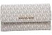 Michael Kors Jet Set Travel Large Trifold Leather Wallet (Vanilla)