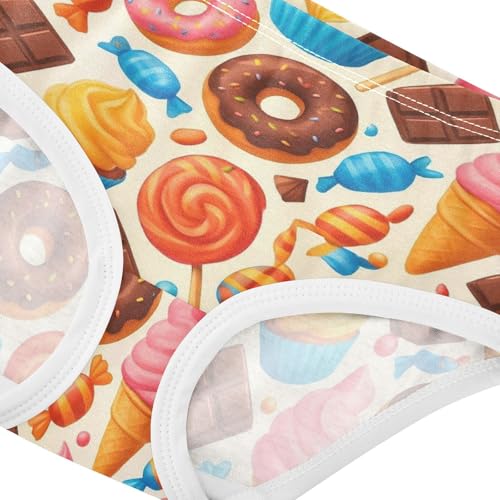 Joisal Girls Underwear Toddlers 2t Cotton Panties Little Girl Personalized Briefs Girls Undies Sweets Donuts Candy Ice Cream4