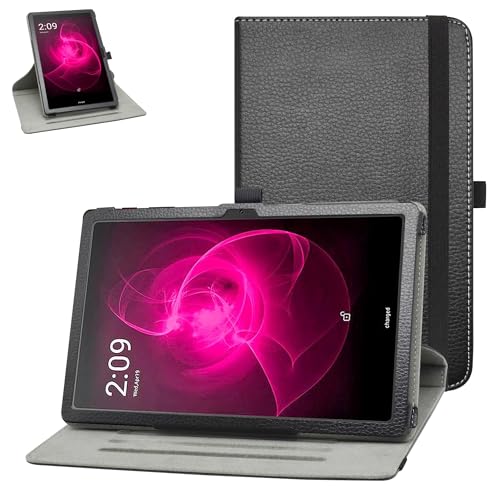 Bige for T-Mobile REVVL TAB 5G Rotating Case 360 Degree Rotary Stand with Cute Pattern Cover for T-Mobile REVVL TAB 5G 10.36 Inch Tablets Black