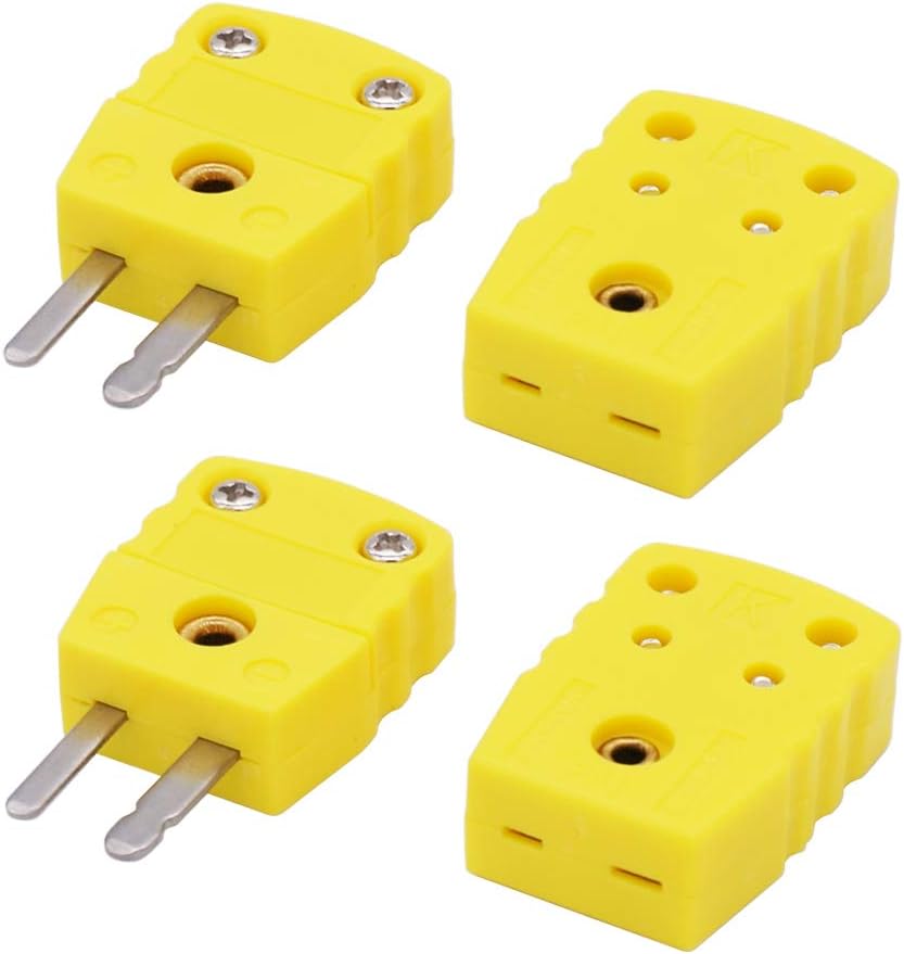 Twidec/2 Pair K Type Male Female Thermocouple Plug Adapter Cable Wire Connector