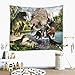 Sevendec Dinosaur Tapestry Wall Hanging Wild Anicient Animals Wall Tapestry Tropical Jurassic Nature Wall Decor for Children Bedroom Living Room Dorm W90 x L71