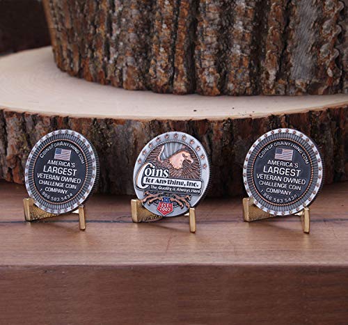 Soporte para monedas 3 piezas acabado dorado brillante miniatura 4