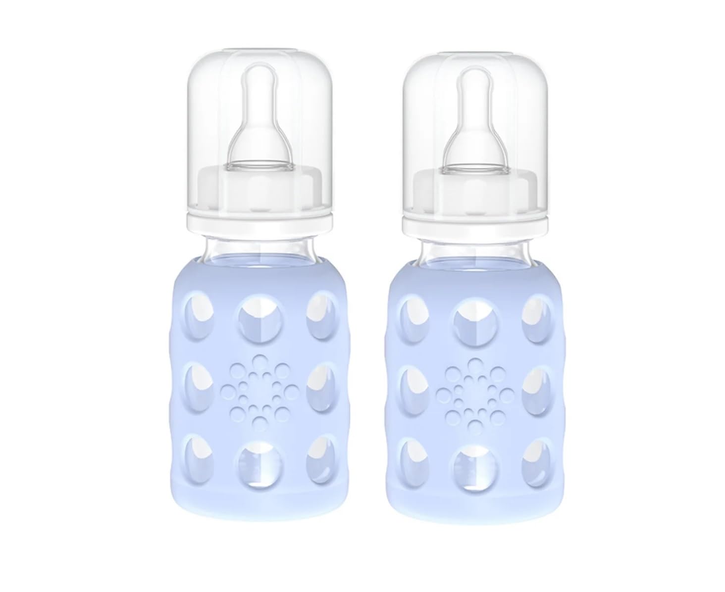 LifefactoryGlass Baby Bottle BPA Free | Protective Silicone Sleeve | 4 oz Pack of 2 | Blanket