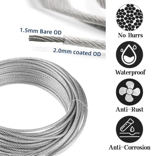 Kit de cuerda de alambre de 3mm para proyectos de bricolaje y tensión de cercas 5