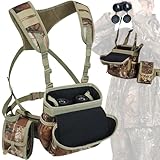 Wild Cedar Binocular Harness Chest Pack with Rangefinder Pouch, Bino Harness with Rain Cover for Bird Watching, Hunting, Hiking
