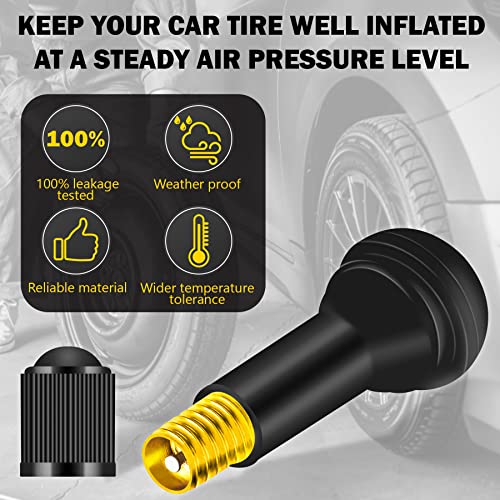 Tottist 100 Pieces TR412 TR413 TR414 Tire Valve Stems Rubber Black Rubber Snap-in Valves,Tubeless Valve Stems Suit for 0.453 inch Rim Holes on Standard Vehicle Tires by Tottist - Image 3