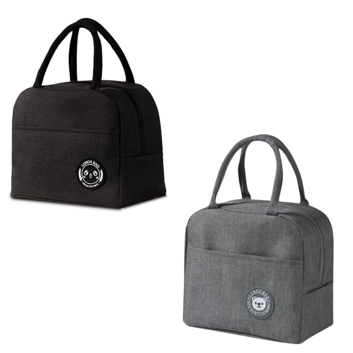 Combo of Lunch Bag/Tiffin/Storage Bag for Men Women Kids for School Office Insulated Thermal Meal Holder Black and Grey Lunch Box Cover Pack of 2 (B0D6KM8JMJ) Amazon Price History, Amazon Price Tracker