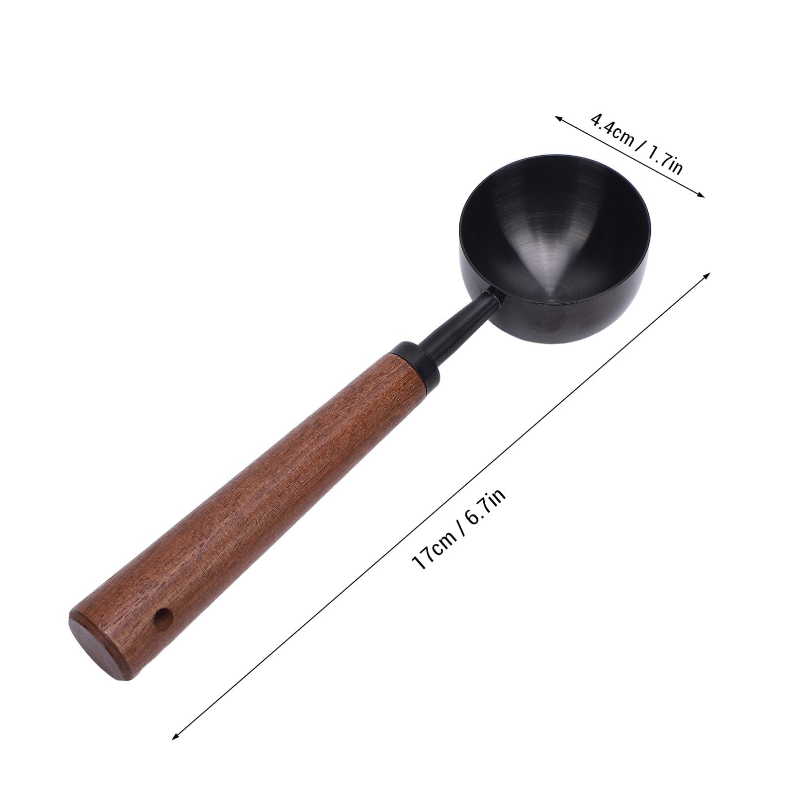 Vintage Coffee Measuring Spoon - 304 Stainless Steel Coffee Scoop, 10g Capacity, Natural Walnut Handle, for Scooping, Measuring, for Coffee, Tea, Etc - Black