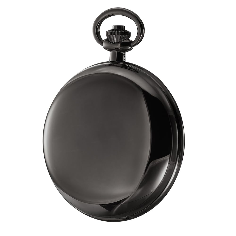 Dugena Herren-Taschenuhr 4460978-1, Savonette, Handaufzug, skelettiert, Schwarz, Edelstahlgehäuse, mit Mineralglas und Indexe, 51 mm
