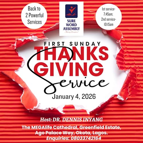 January 4th Sunday Service Sermon by Dr. Dennis Inyang A Heart of Thanksgiving: Embracing God's Goodness and Mercy for a Prosperous New Year copertina