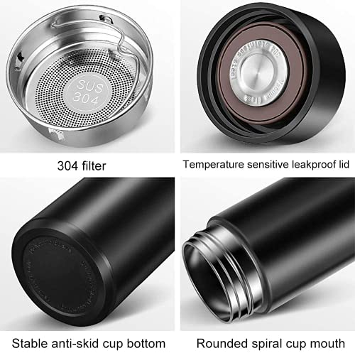 TMG Travel Mug,Termo Taza 500ML,Taza de Viaje,Térmica de Doble Pared,Frasco de Vacío de Acero Inoxidable,Pantalla LED… - Imagen 7