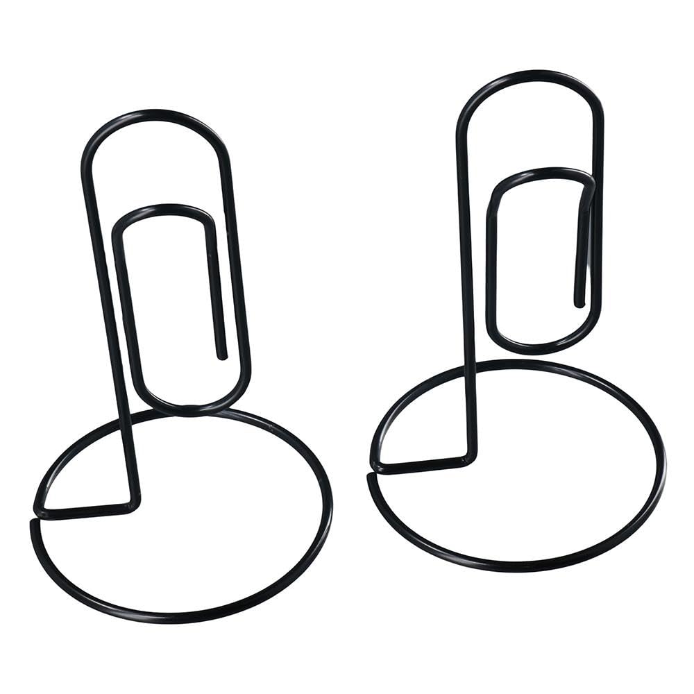 dohobby 2Pcs Table Number Holders,Black Note Memo Picture Holder, Desk Paper Clip, Perfect Office Accessory to Organize Bills and Notes