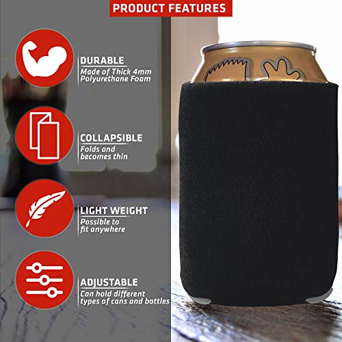 CSBD Beer Can Coolers Sleeves, Soft Insulated Reusable Drink Caddies for Water Bottles or Soda, Collapsible Blank DIY Customizable for Parties, Events or Weddings, Bulk (Christmas Party 12 Pack)