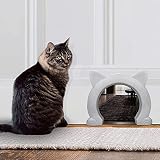 IKUSO Katzentür Innentür,Katzentür Katzenklappe Für Katzen bis zu 10 kg,Katzentunnel für Zimmertüren(weiß)