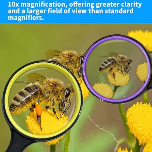 DTDNZKN Premium 10X Magnifying Glass with Large 3 Inch Lens - 2