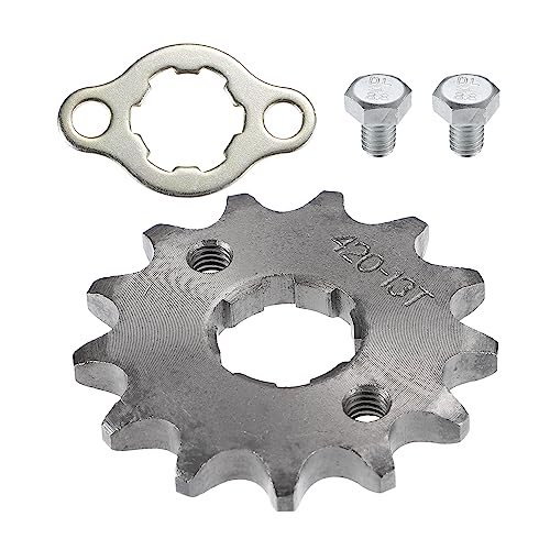 X AUTOHAUX 1 Set 420 Style 13 Teeth 20mm ID Motorcycle Front Engine Sprocket Fit for 50cc 70cc 110cc 125cc Motorcycle Dirt Pit Bike Mini Bike ATV