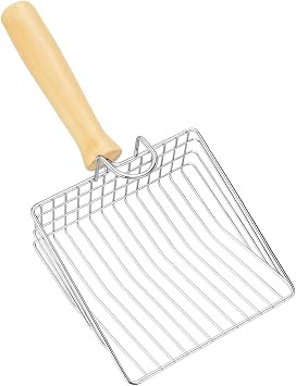 Paslanmaz  elik Kedi Kumu K re i   Dayan kl  Metal Yap , Ergonomik Kaymaz Sap, H zl  Eleme ve At k Ay rma Tasar m , Hijyenik ve Pratik Tuvalet Temizli i i in G l  Kedi Kumu Temizleme K re i
