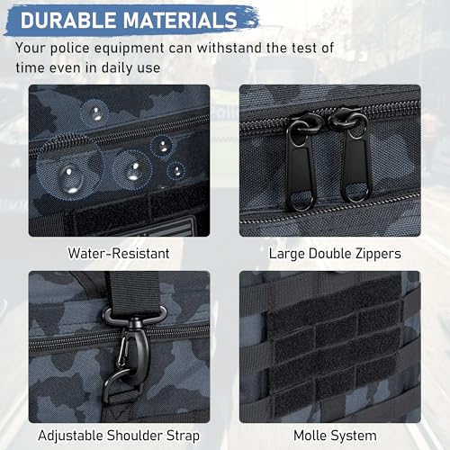 Image of Patrol Bag Law Enforcement, Police Gear Bag Car Front Seat Organizer for Police with Laptop Layer and Cup Holders, MOLLE System, Fits Vehicle Passenger Seat, Black Camo