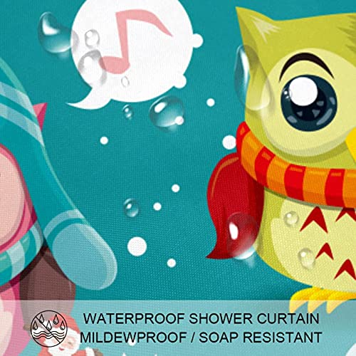 Rideau de douche Noël hiboux idée cadeau déco maison originale