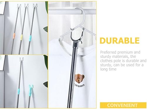 Miniatura 6 de DOITOOL Ropa ajustable que alcanza Rod Tendedero fuerte poste de secado de ropa poste