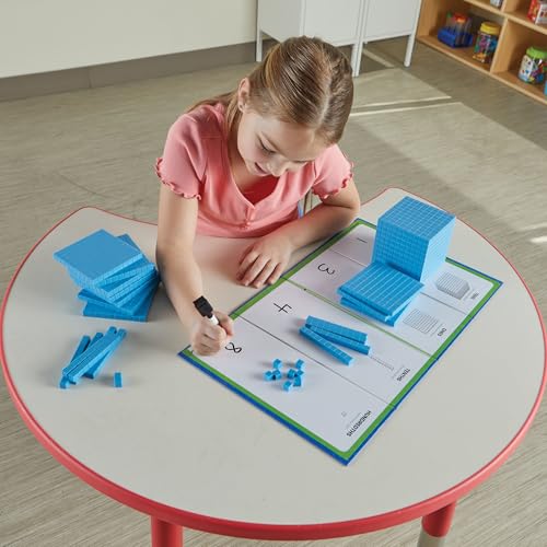 hand2mind Plastic Base Ten Blocks Activity Set, Place Value Manipulatives, Base 10 Blocks for Math, Counting Cubes, Math Manipulatives 1st Grade, Small Group Classroom Must Haves (133 Pieces) - Image 7