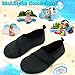 VIFUUR Kids Water Shoes Boys Girls Barefoot Water Sports Socks Hook&Loop Beach Shoes Quick Dry Aqua Socks Swim Walking Outdoor Sports for Toddler Black Circle-28/29