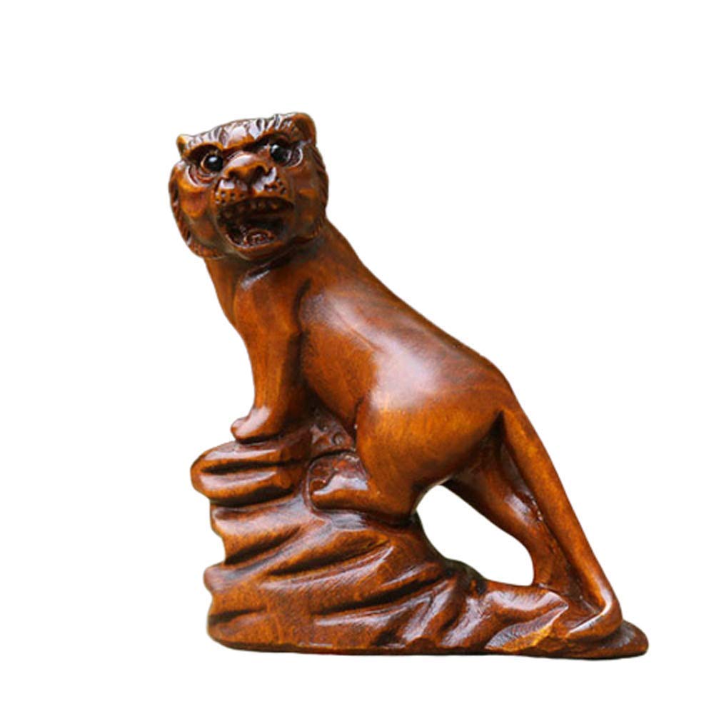 YNIYUJKL Feng Shui Ornaments Wooden Chinese Zodiac Statues Wood Decor Accessories Figurine,Home And Office Sculpture,Best Gift,Pig,Tiger-A