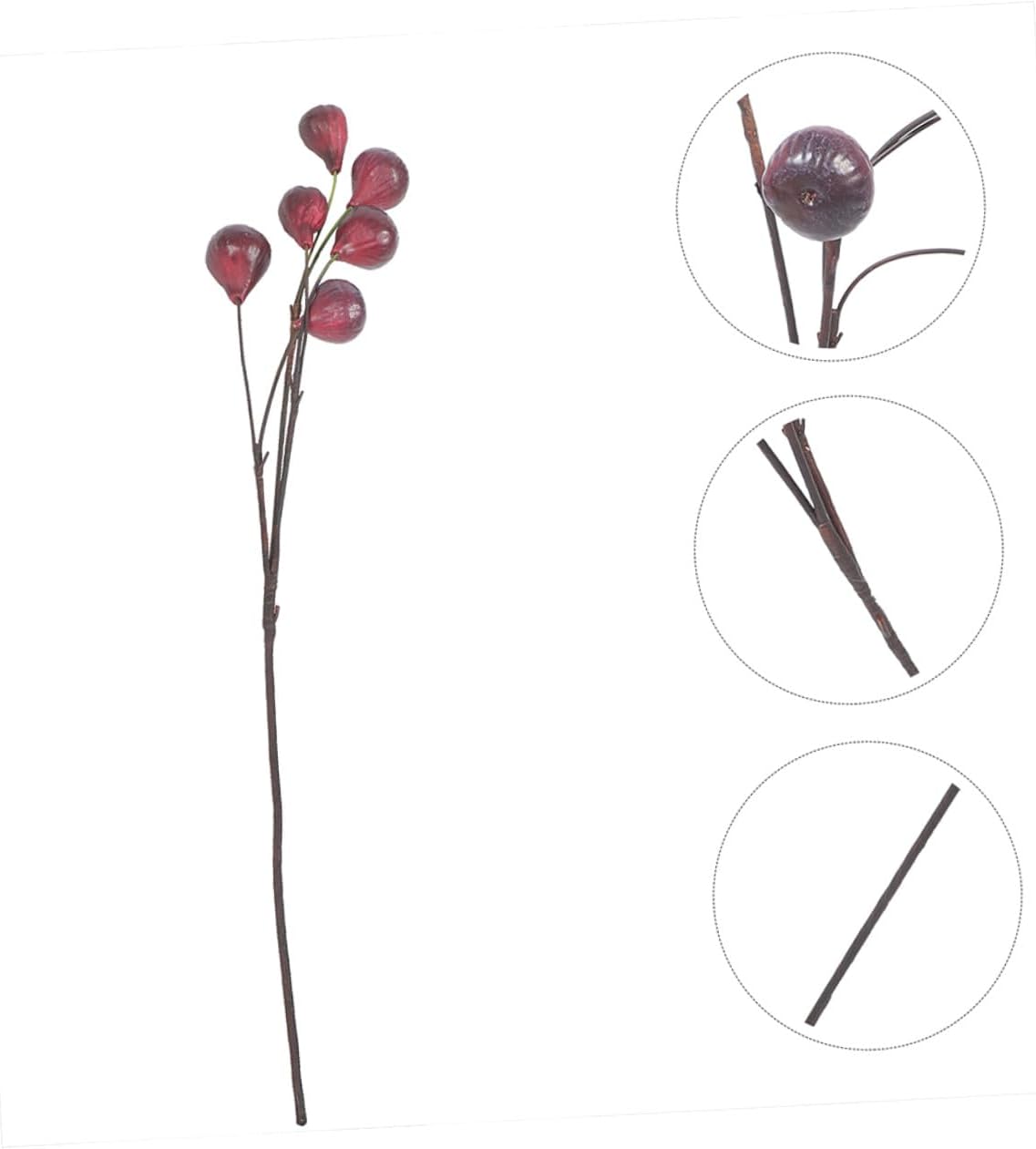 2pcs Artificial Fig Branches Red Berry Faux Fruit Lifelike Decorative Simulation Branches for Home and Party Decorations