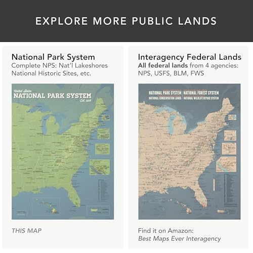 US National Park System Units Map 24x36 Poster (Natural Earth)