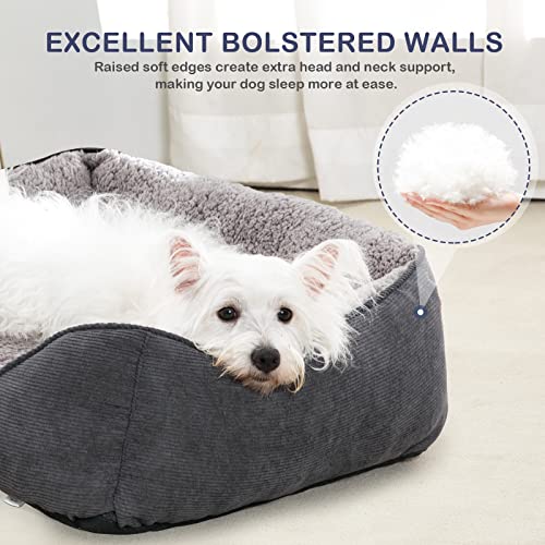 Siooko Small Dog Beds For Small Dogs Machine Washable Rectangle Puppy Bed With Anti-Slip Bottom, Soft Sleeping Pet Bed Durable (20'', Grey) #TOP3